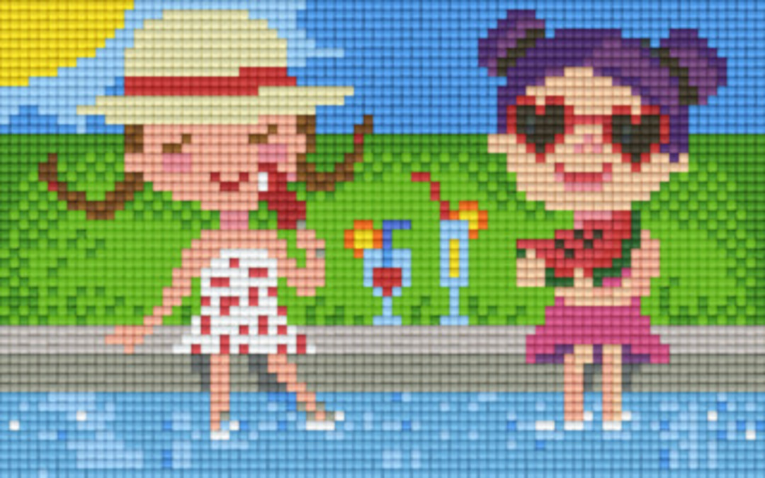 Swimming Pool Two [2] Baseplate PixelHobby Mini-mosaic Art Kits image 0